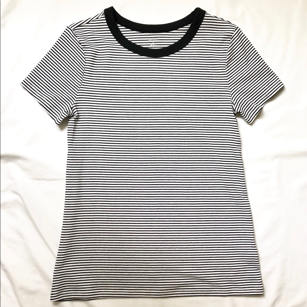 NWOT Black and White Striped Tee